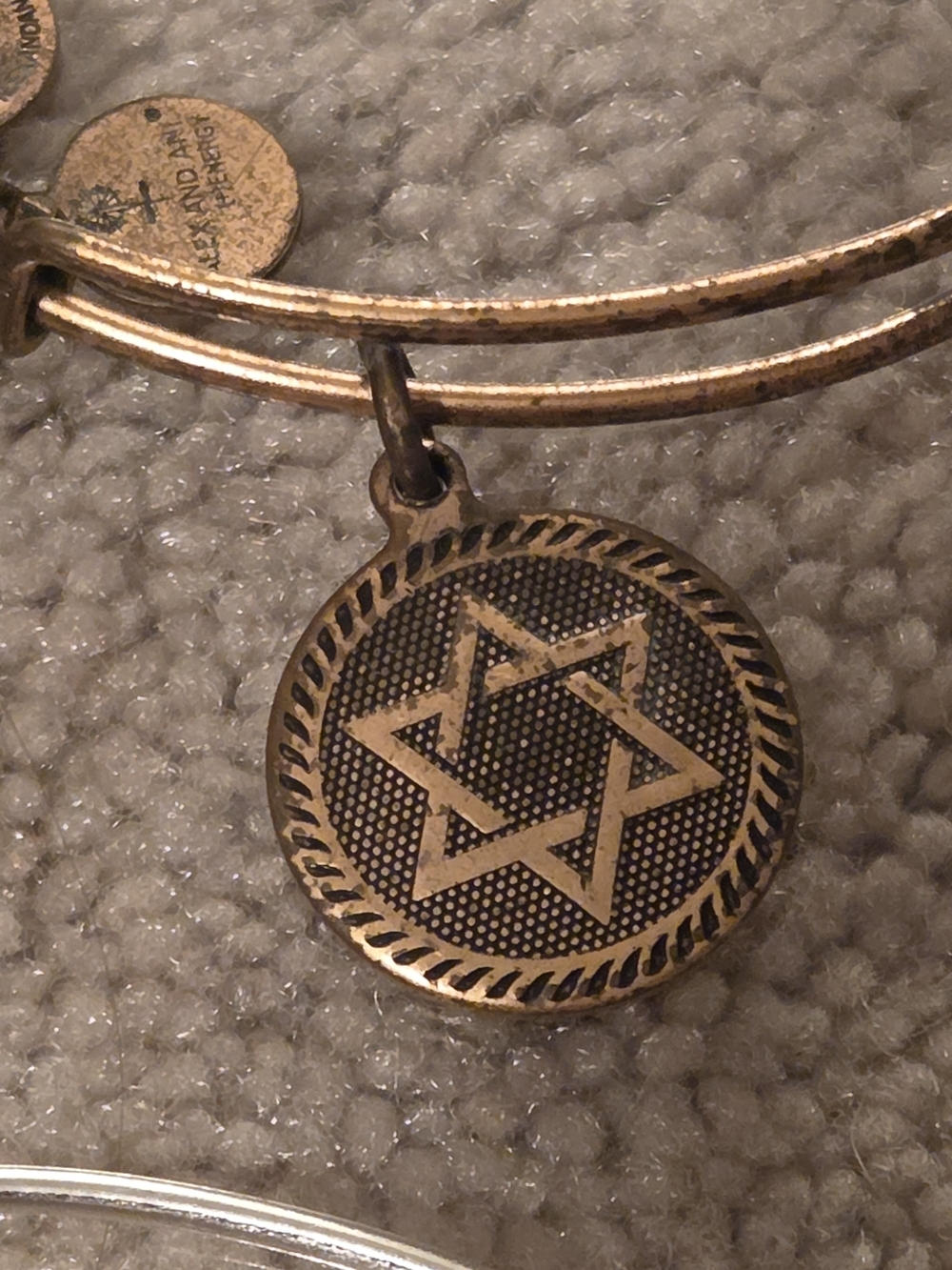 Alex and Ani Gold-Tone Star of David Charm Bangle